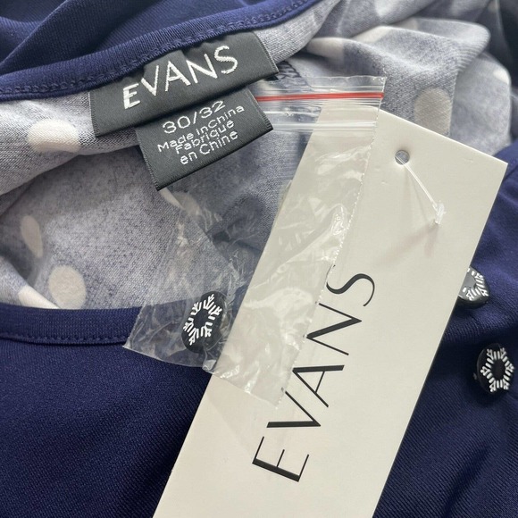 NWT Womens Plus Size 30/32 Evans 4X Blue Isabelle Layered Tunic‎ Top Blouse - Picture 3 of 16